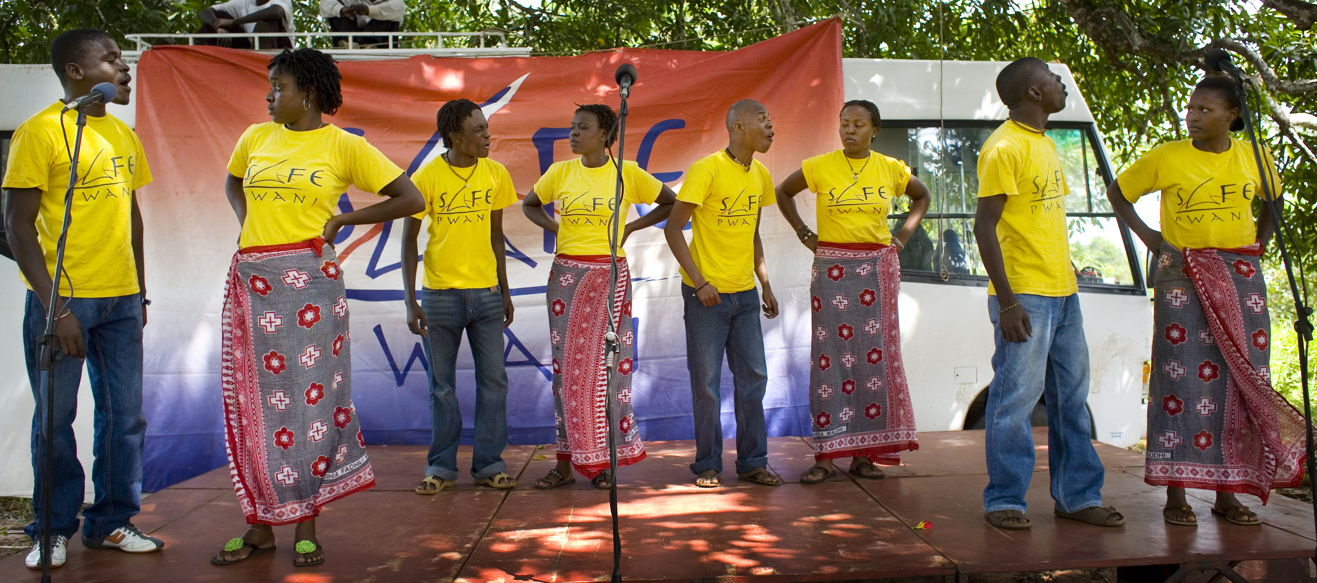 S.A.F.E.'s Coastal team, SAFE Pwani, perform a play about HIV and AIDS.